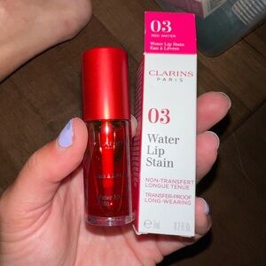 Clarins water lip stain in red water NWT